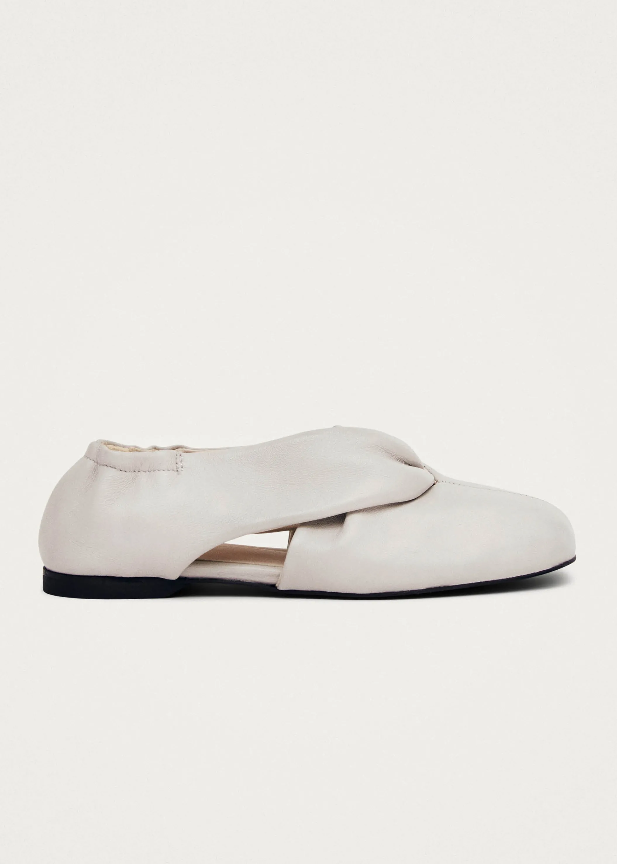 ALOHAS Alaula Light Grey Leather Ballet Flats< Ballerinas