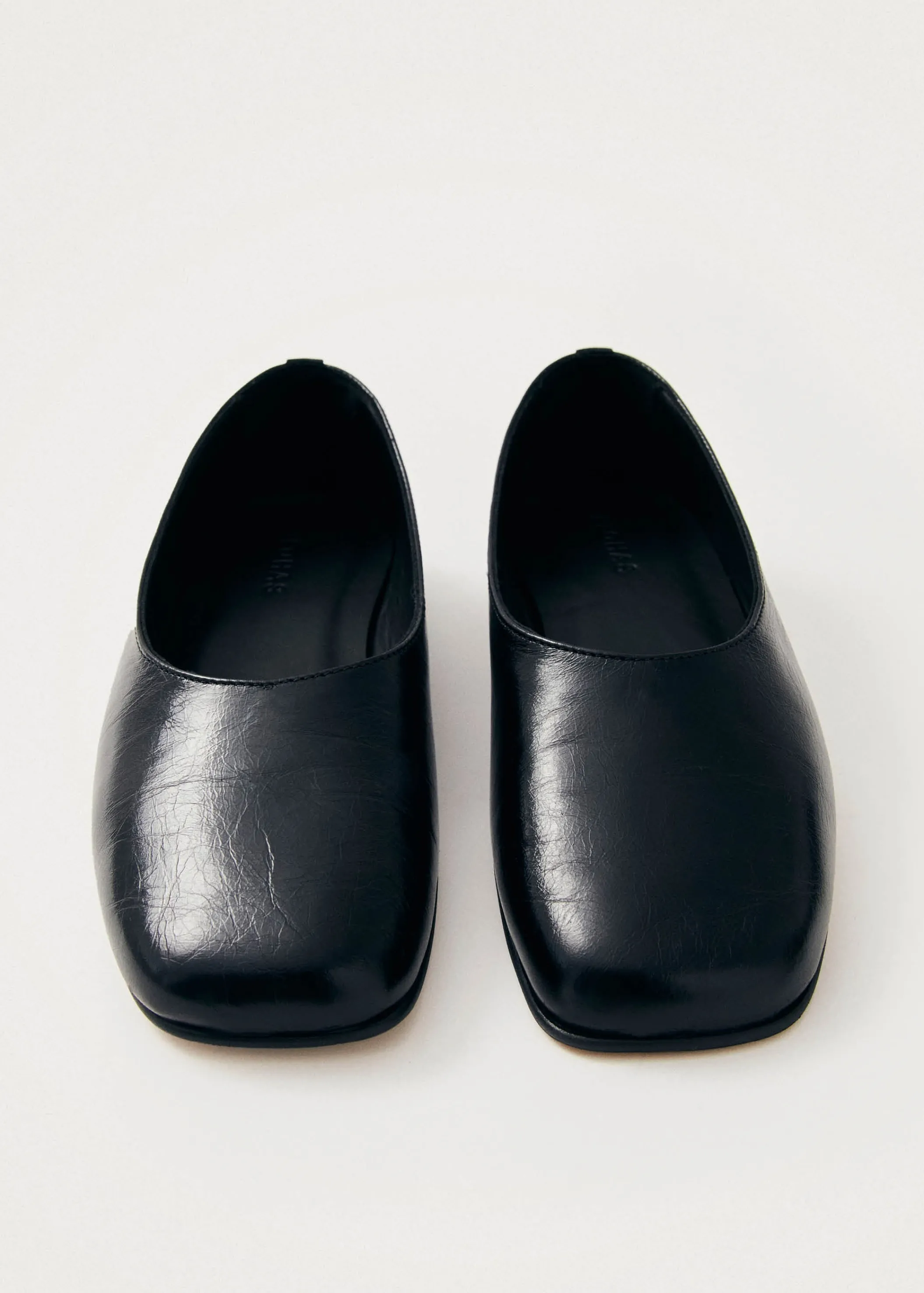 ALOHAS Edie Schwarze Leder-Ballerinas< Limited Units | Ballerinas