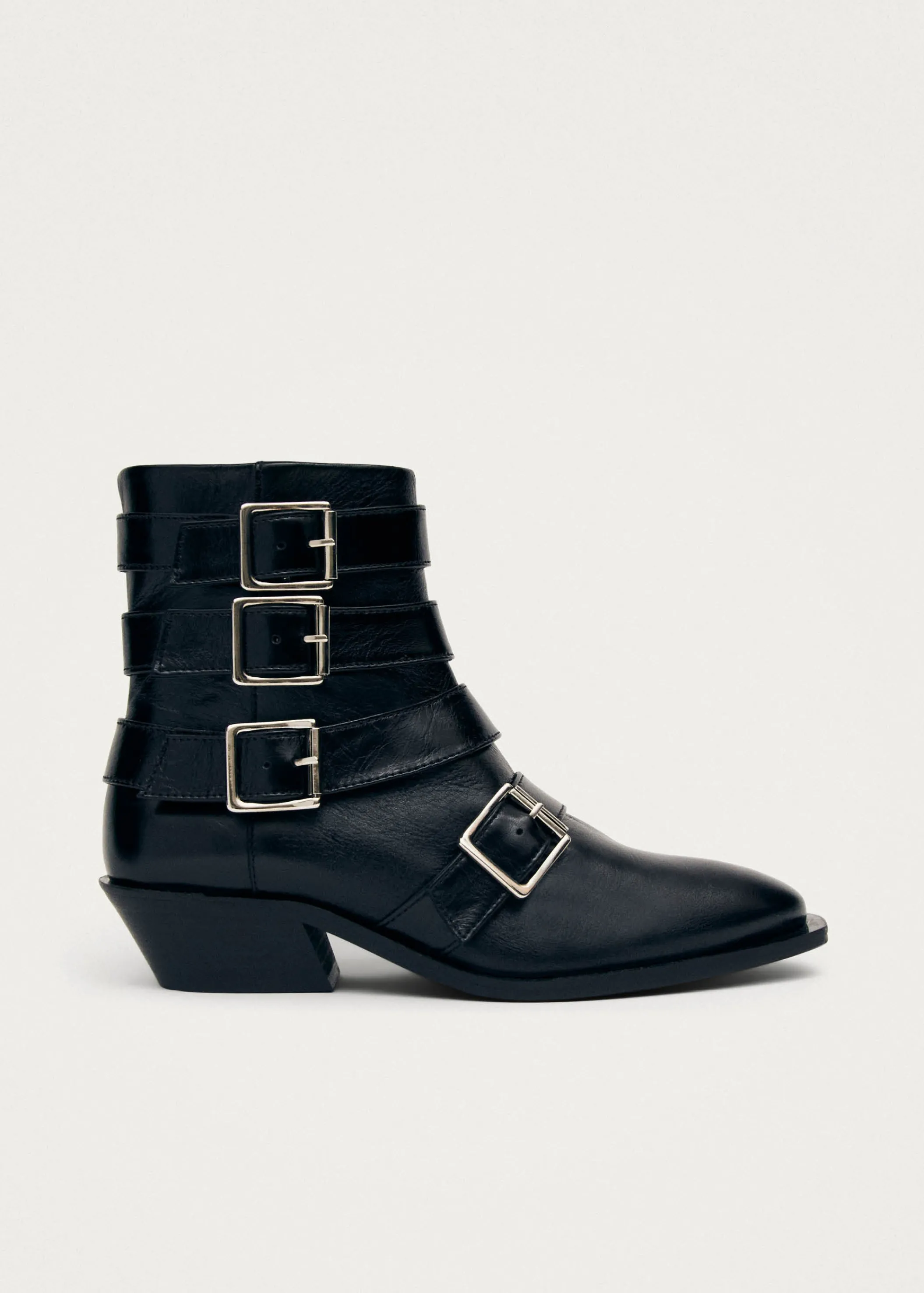 ALOHAS Eras Schwarze Lederstiefeletten< Stiefel