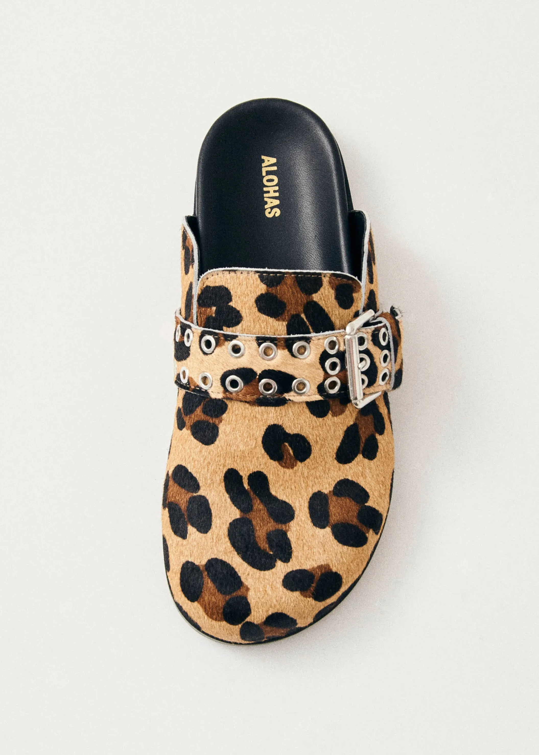 ALOHAS Halia Beige Leopard Leder Clogs< Limited Units | Mules