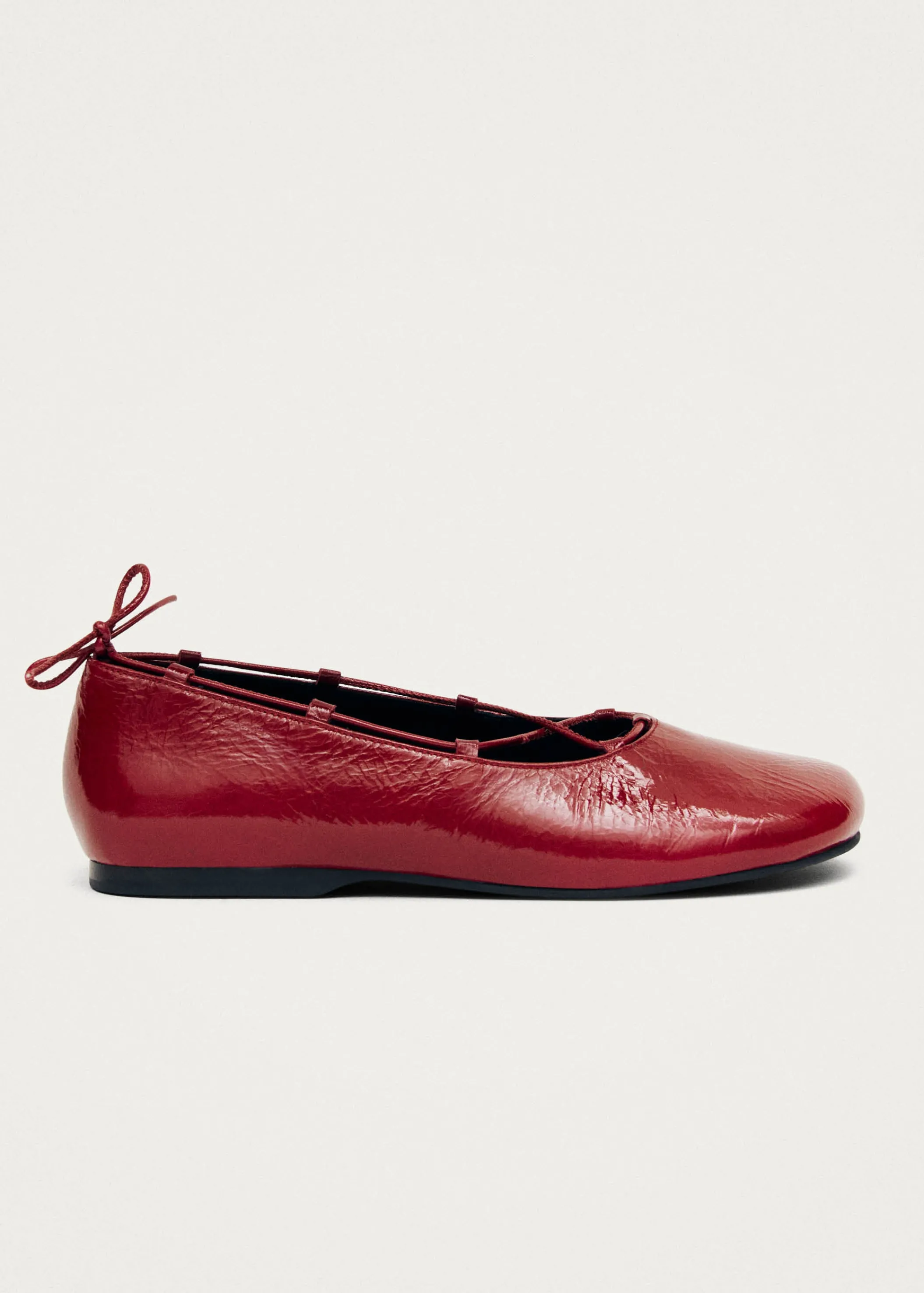 ALOHAS Hollis Onix Red Leather Ballet Flats< Ballerinas