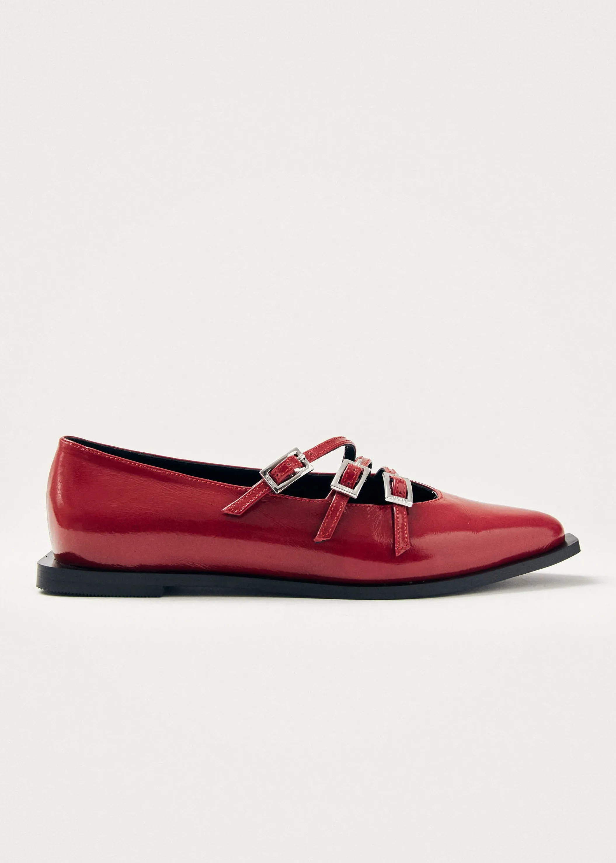 ALOHAS Jive Onix Rote Leder Ballerinas< Limited Units | Ballerinas