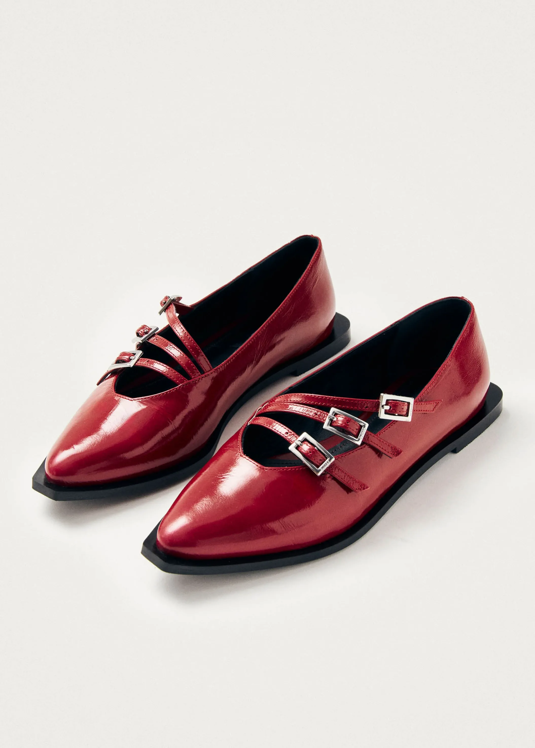 ALOHAS Jive Onix Rote Leder Ballerinas< Limited Units | Ballerinas