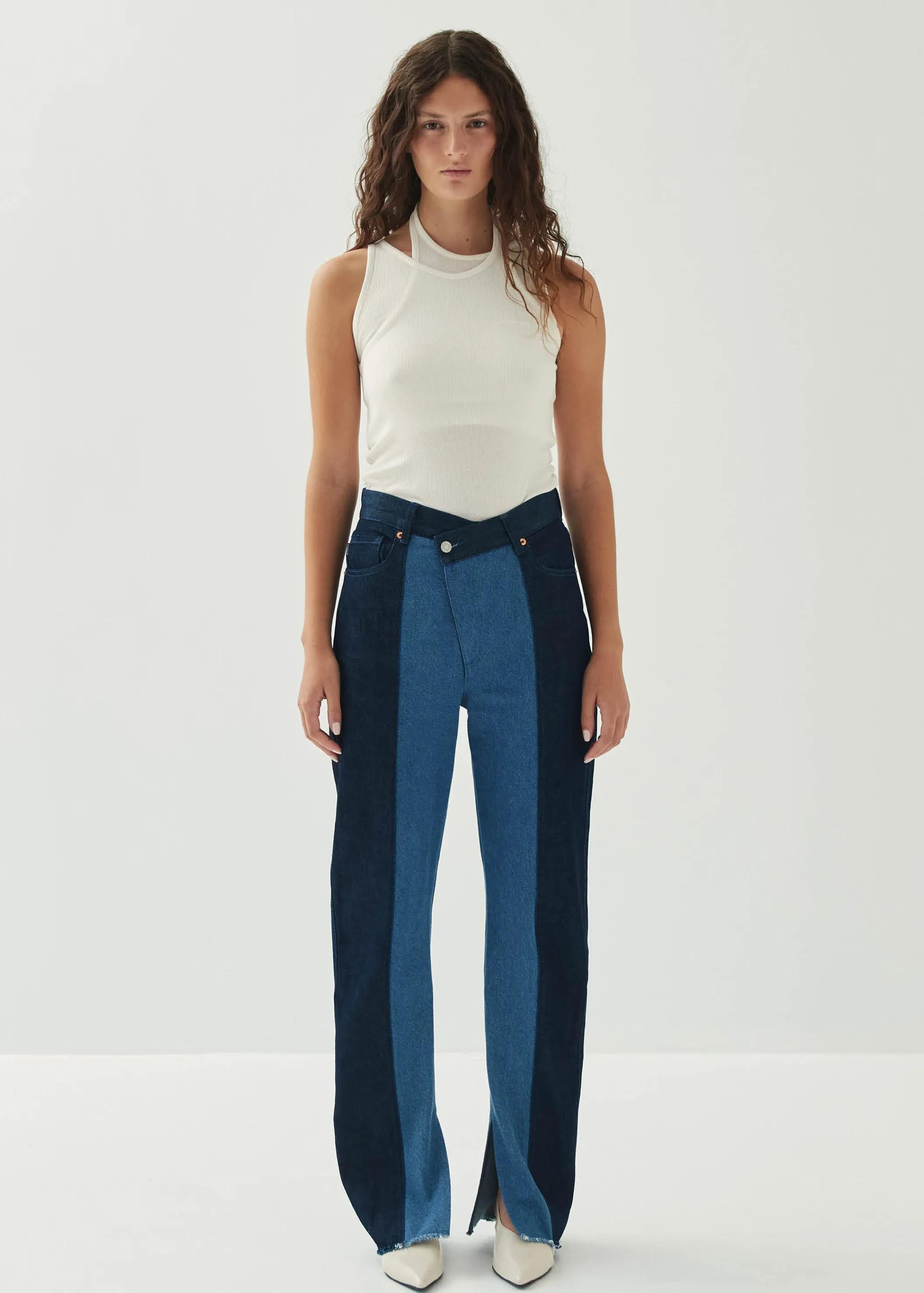ALOHAS Kansas Bicolor Indigo Denim Trousers< Limited Units | Denim