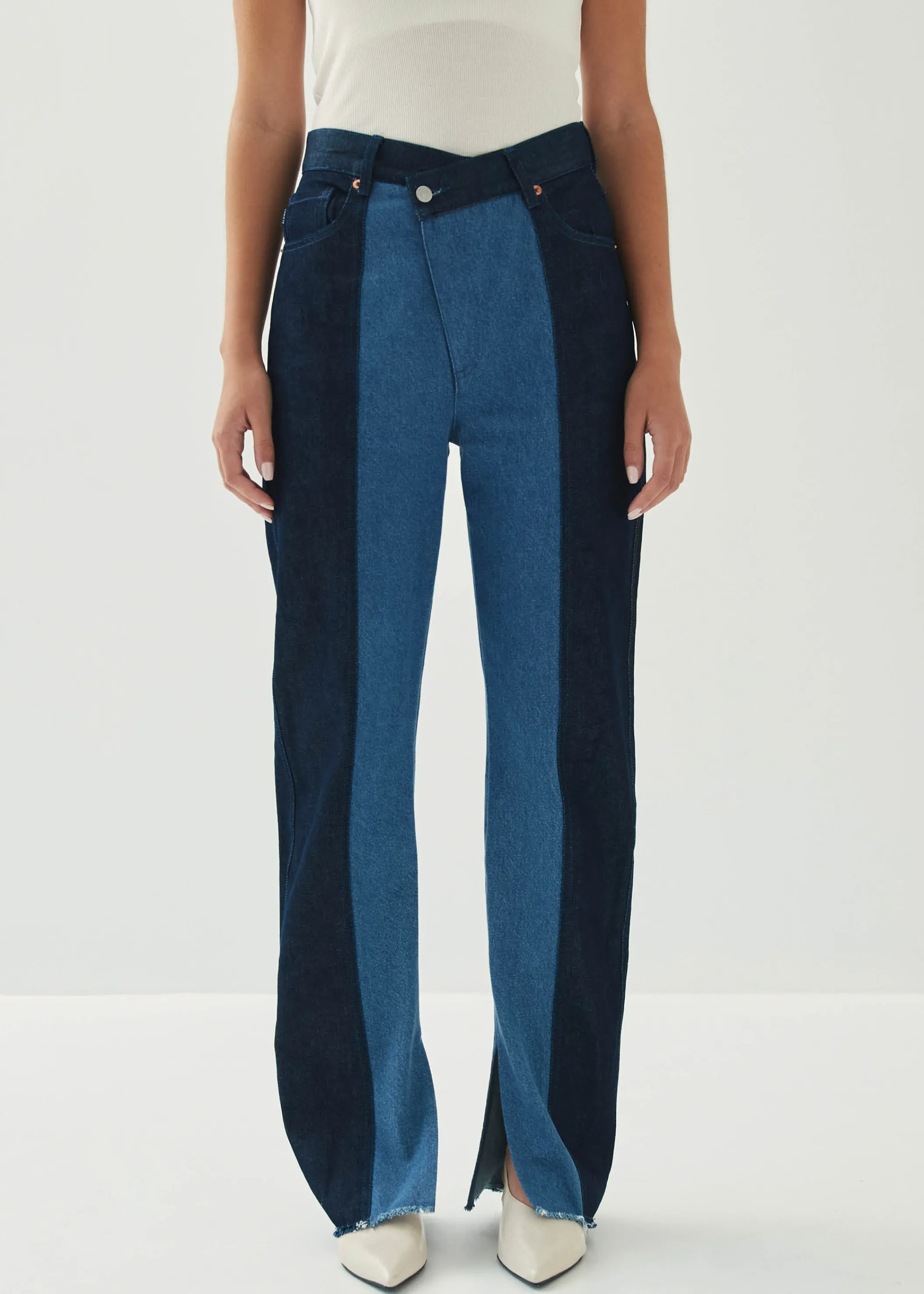 ALOHAS Kansas Bicolor Indigo Denim Trousers< Limited Units | Denim