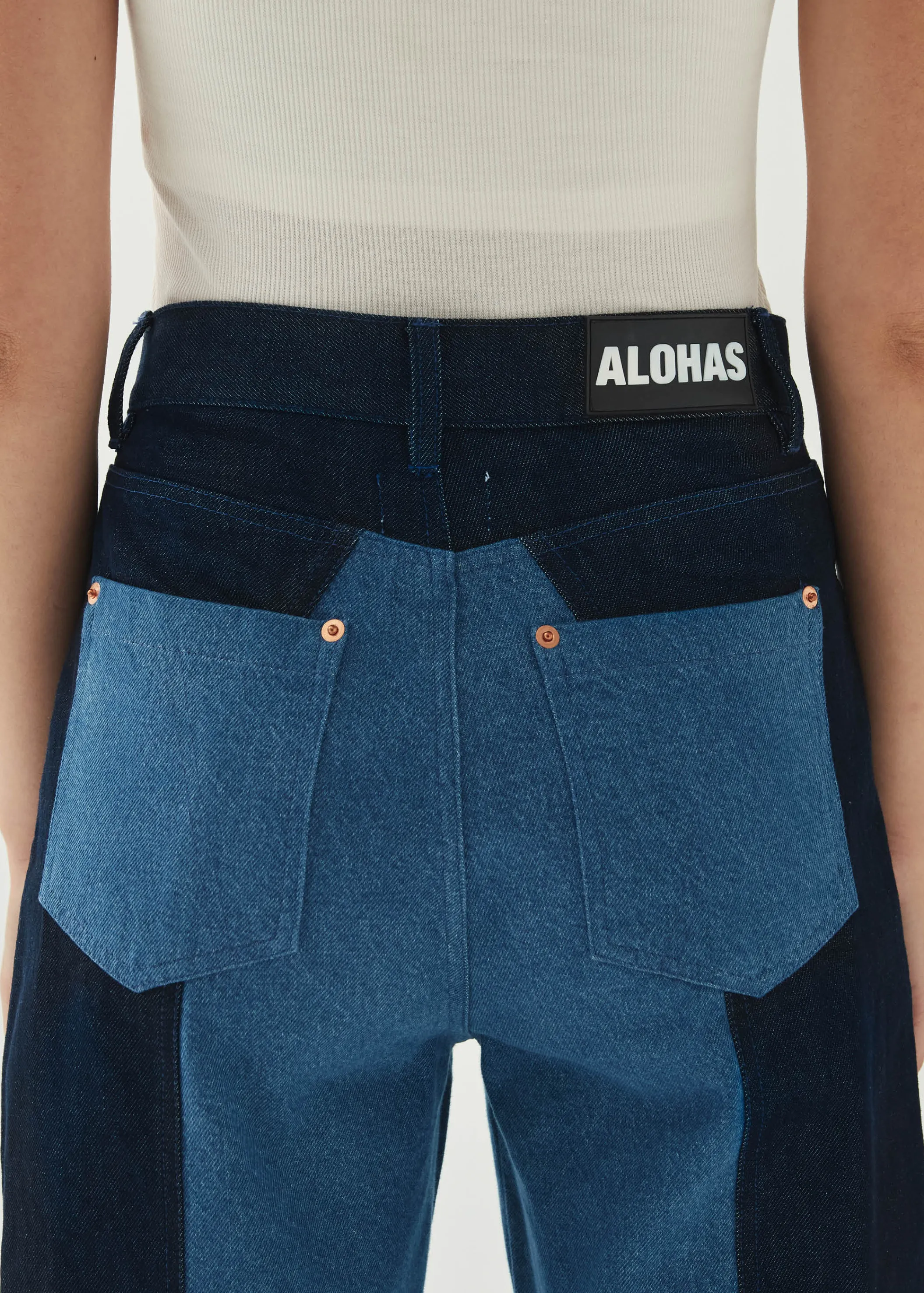 ALOHAS Kansas Bicolor Indigo Denim Trousers< Limited Units | Denim
