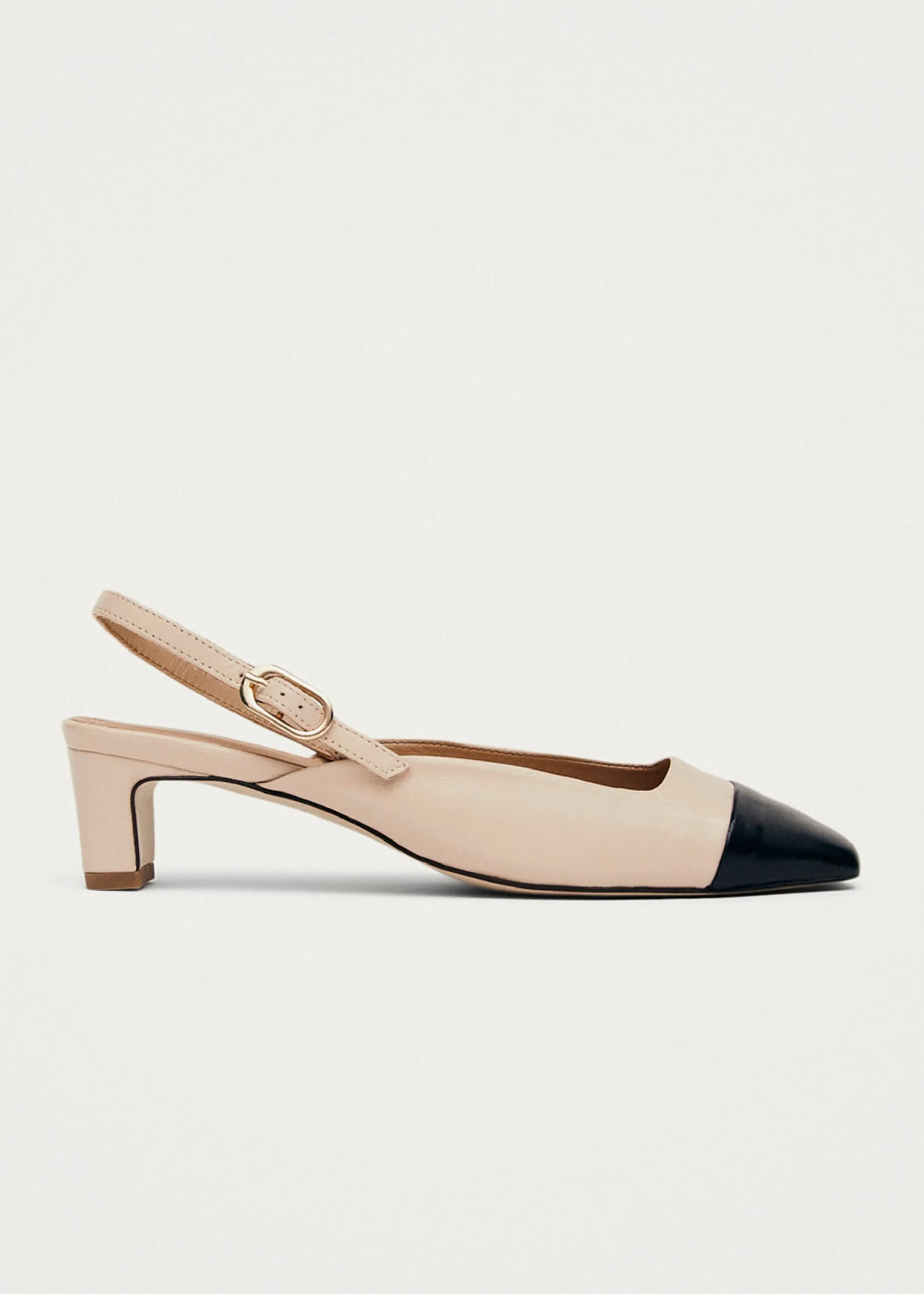ALOHAS Lindy Bicolor Cremefarbene Schwarze Leder Pumps< Limited Units | Absatzschuhe