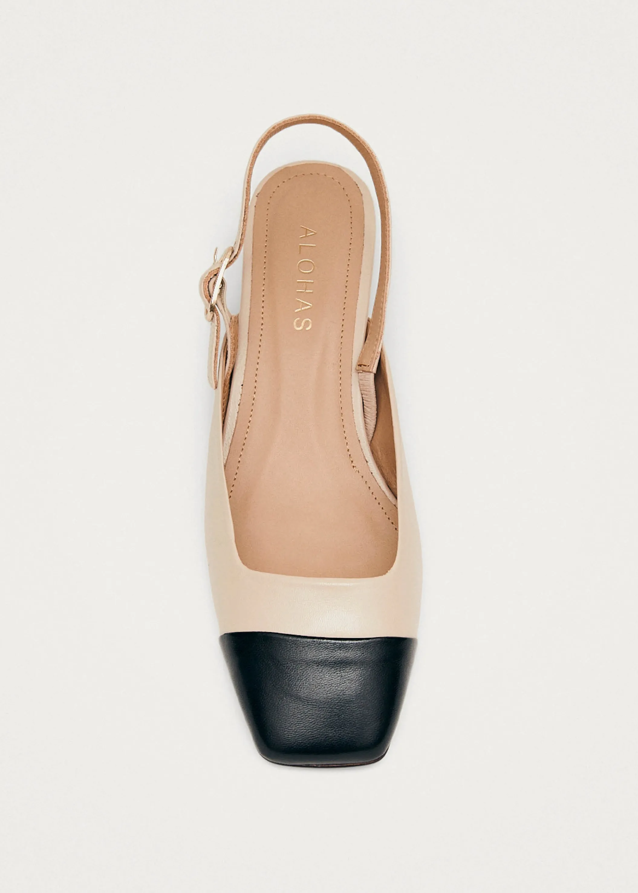 ALOHAS Lindy Bicolor Cremefarbene Schwarze Leder Pumps< Limited Units | Absatzschuhe