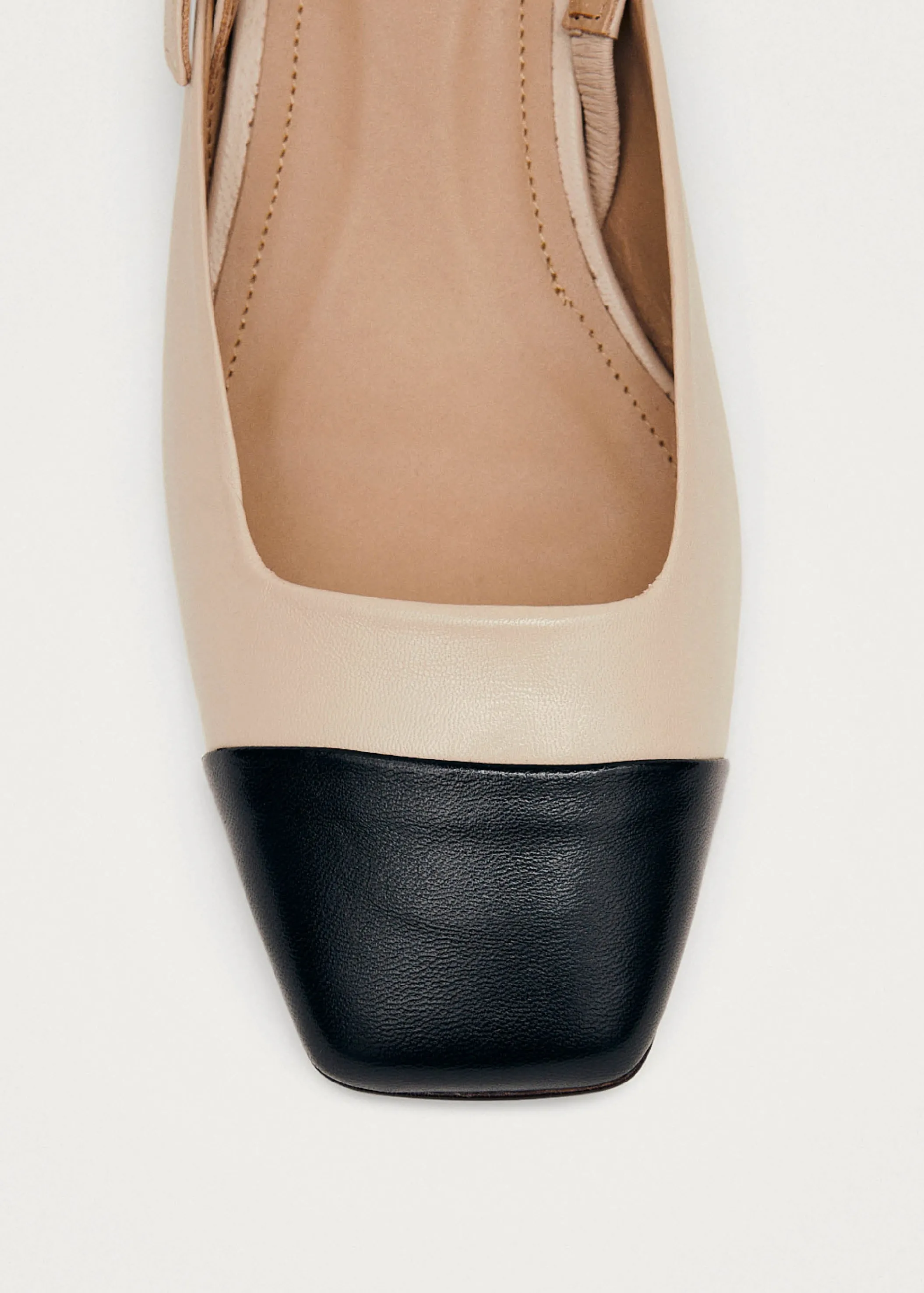 ALOHAS Lindy Bicolor Cremefarbene Schwarze Leder Pumps< Limited Units | Absatzschuhe
