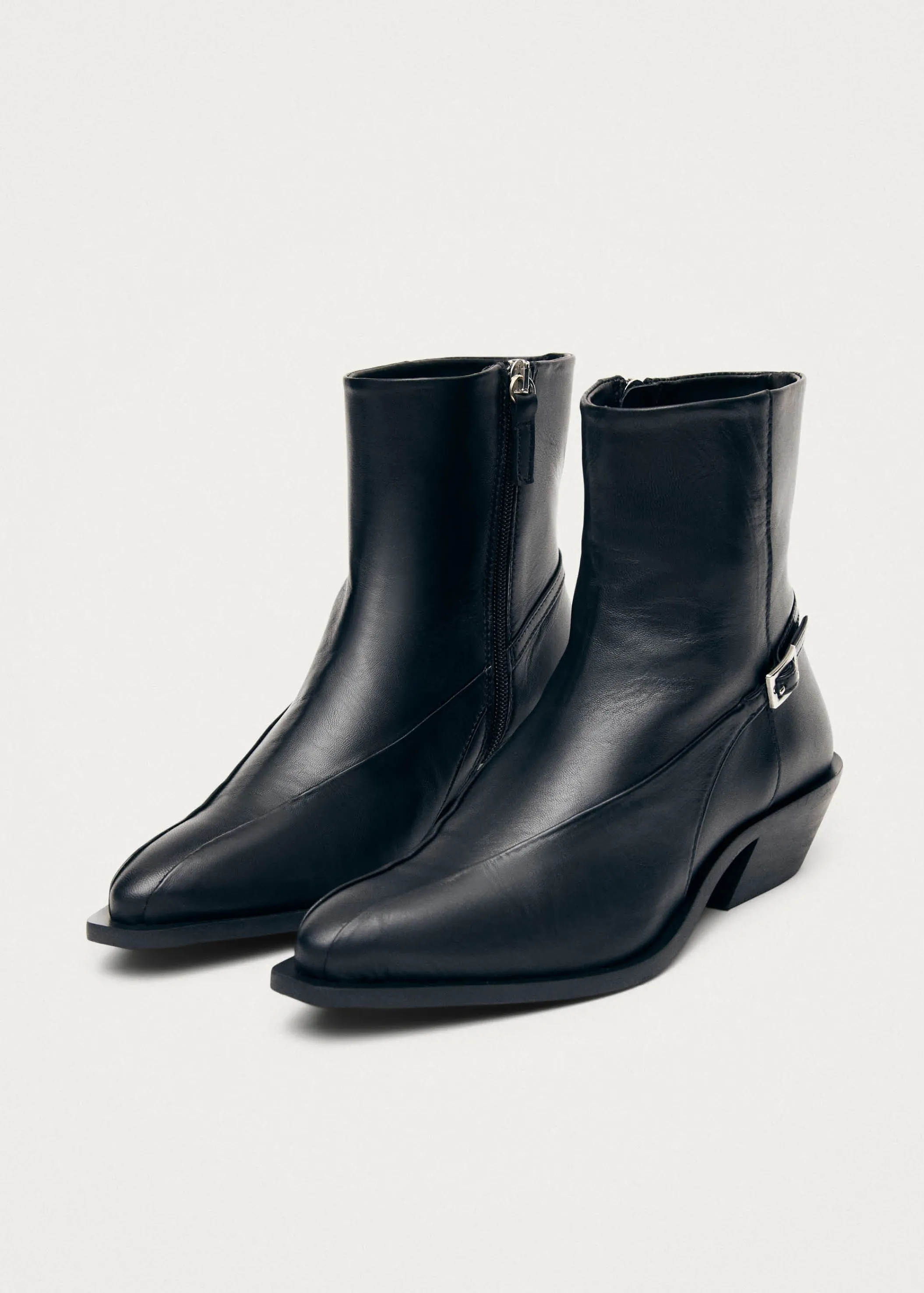 ALOHAS Lizzie Schwarze Leder Stiefeletten< Stiefel