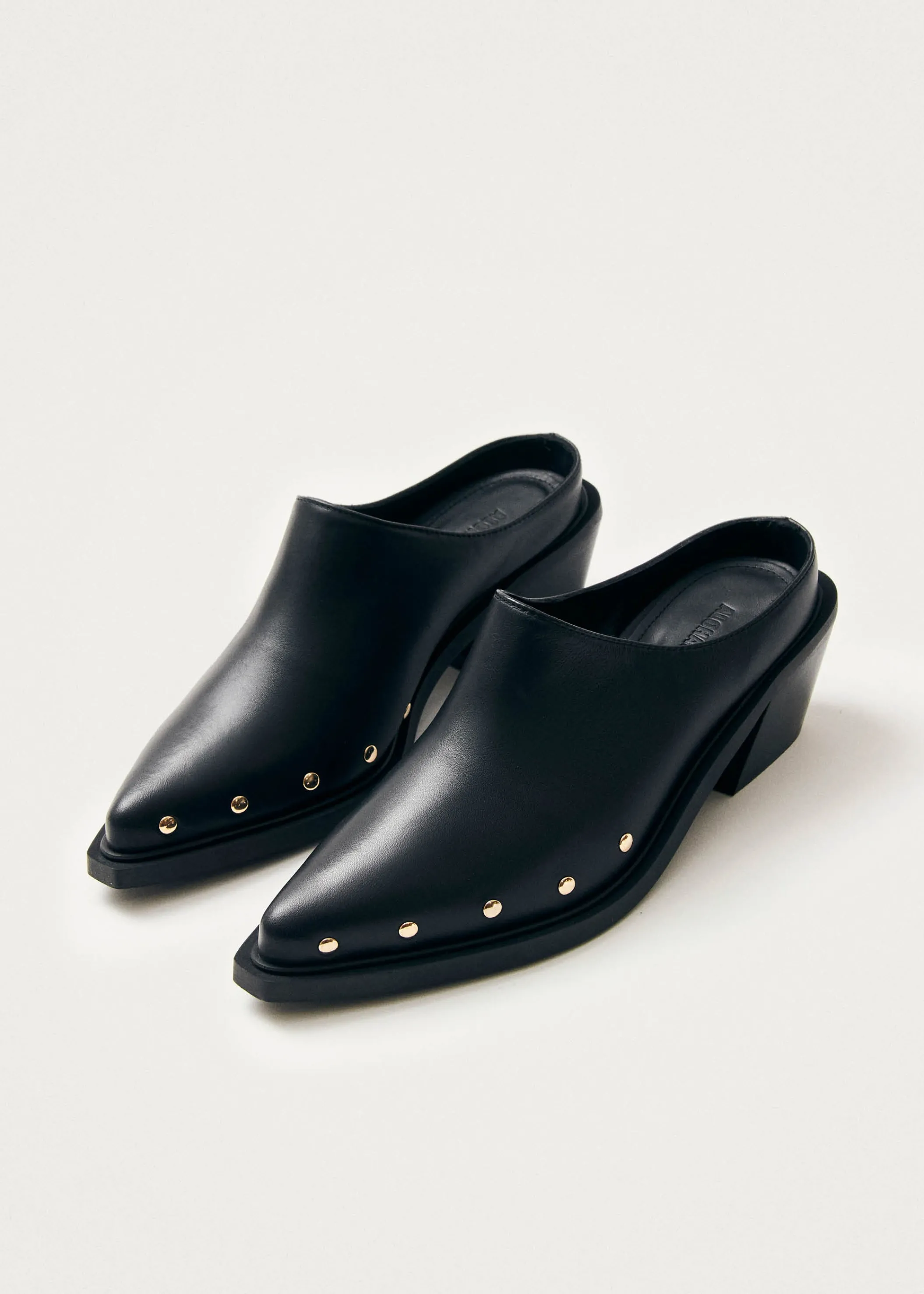 ALOHAS Lorenzo Schwarze Lederpantoletten< Limited Units | Mules