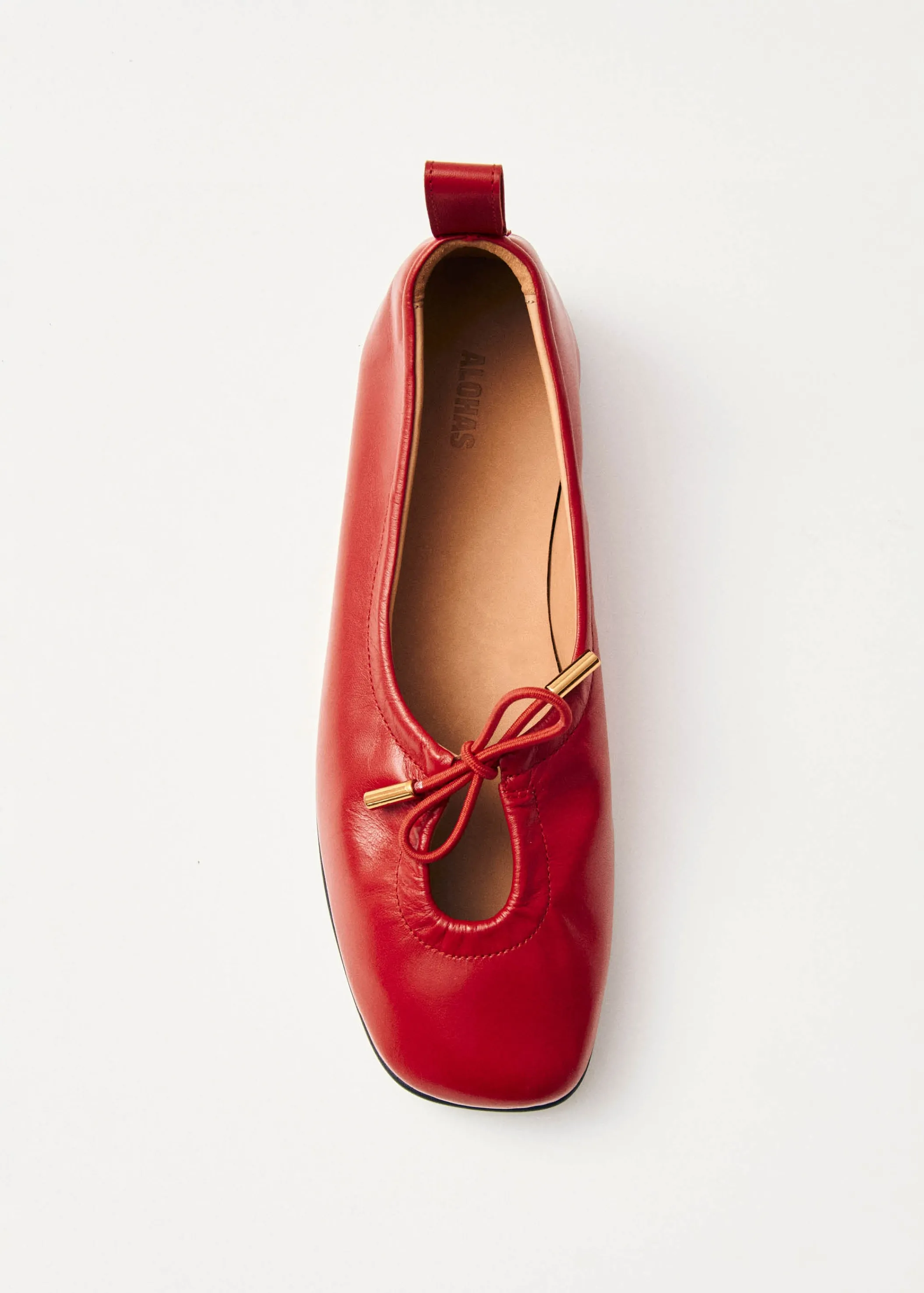 ALOHAS Rosalind Rote Leder Ballerinas< Ballerinas