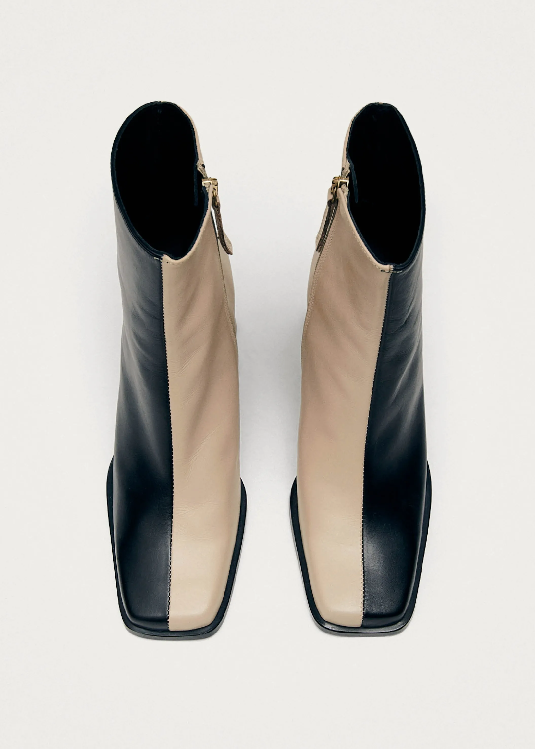 ALOHAS South Bicolor Schwarze und beigefarbene Lederstiefel< Limited Units | Stiefel