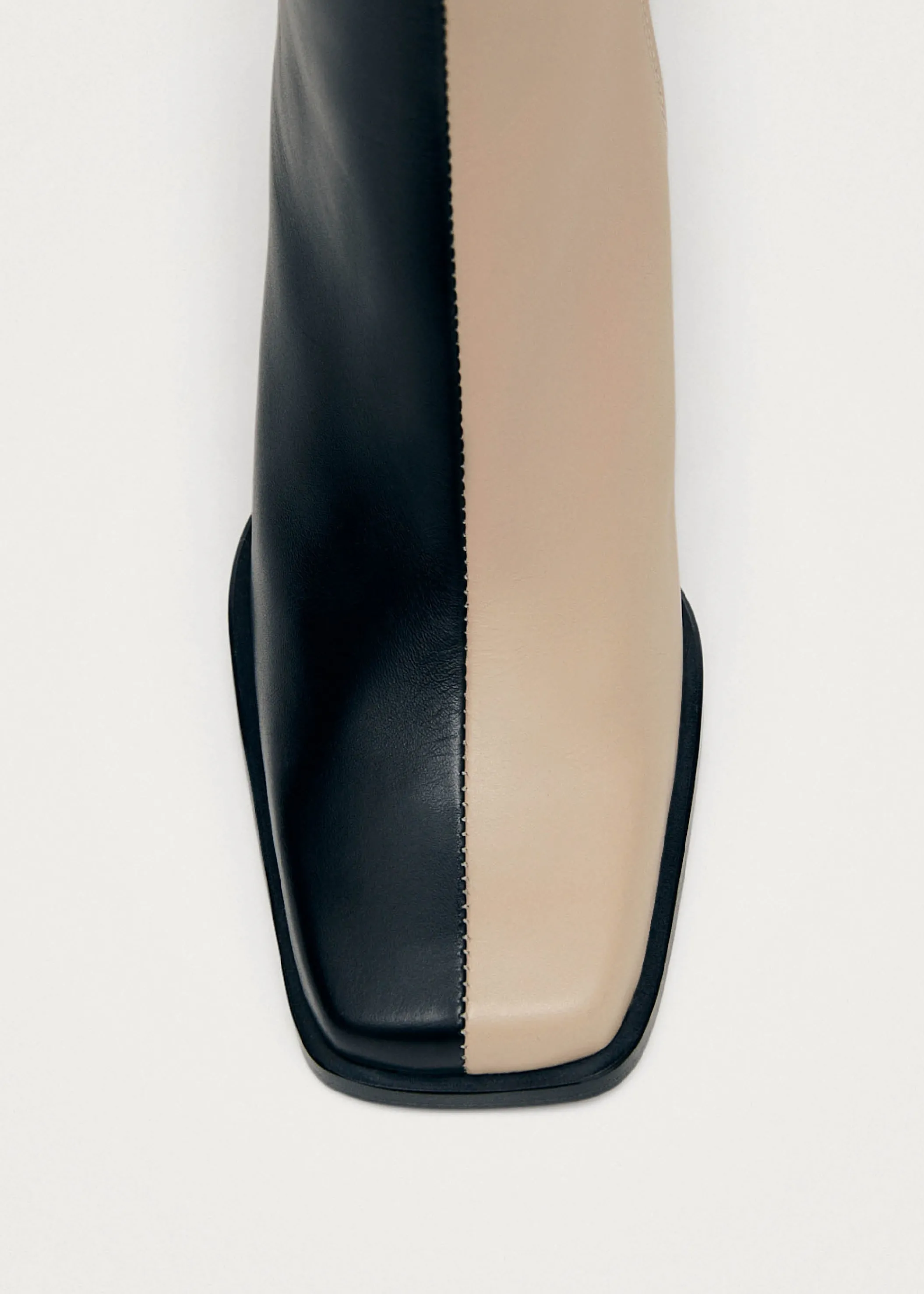 ALOHAS South Bicolor Schwarze und beigefarbene Lederstiefel< Limited Units | Stiefel