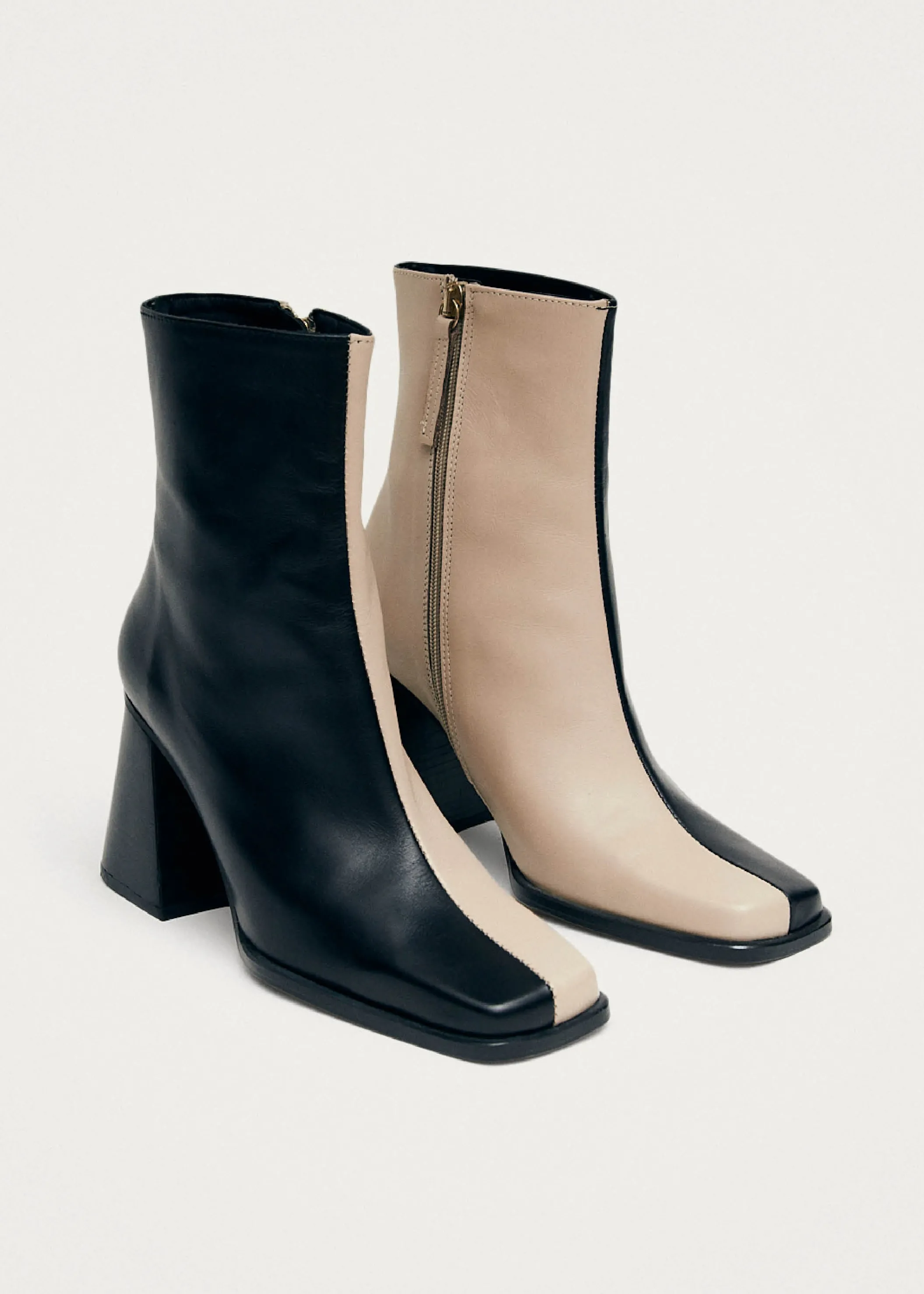 ALOHAS South Bicolor Schwarze und beigefarbene Lederstiefel< Limited Units | Stiefel