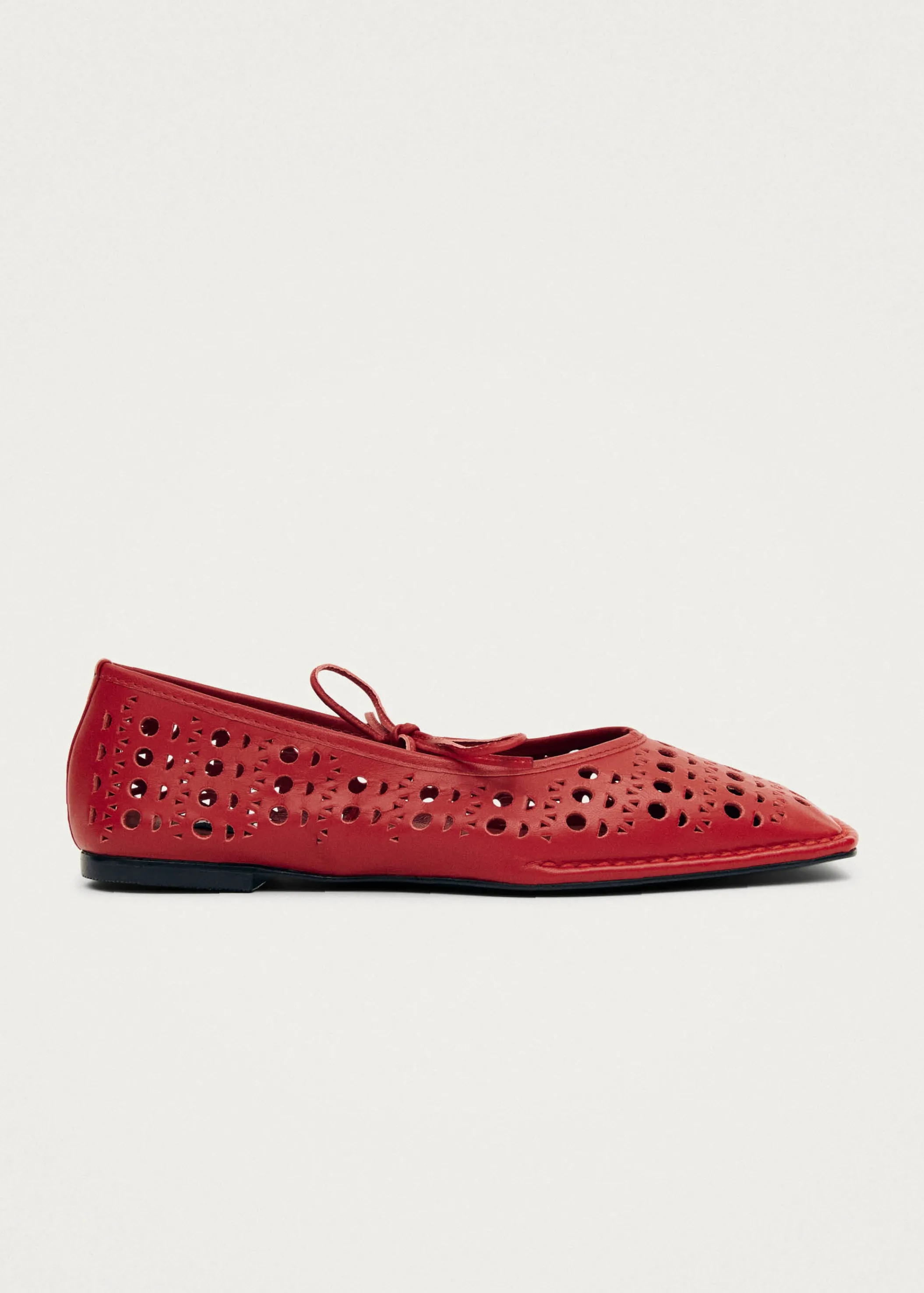 ALOHAS Sway Slit Rote Leder-Ballerinas< Ballerinas