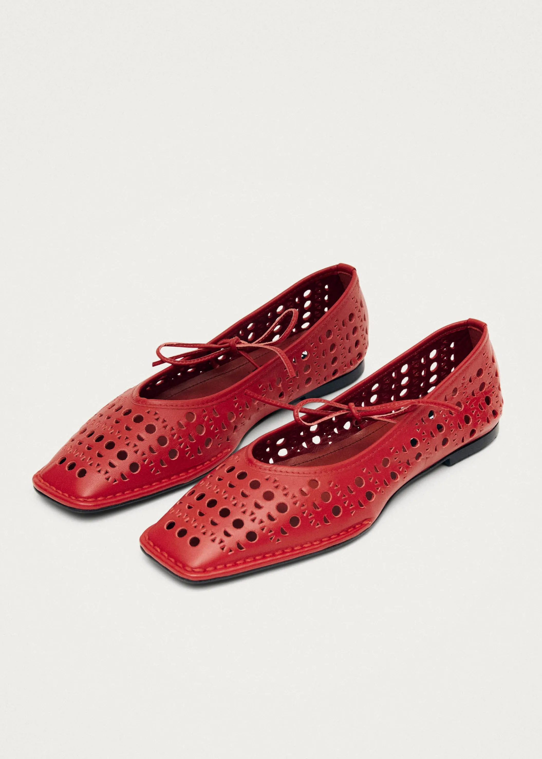 ALOHAS Sway Slit Rote Leder-Ballerinas< Ballerinas