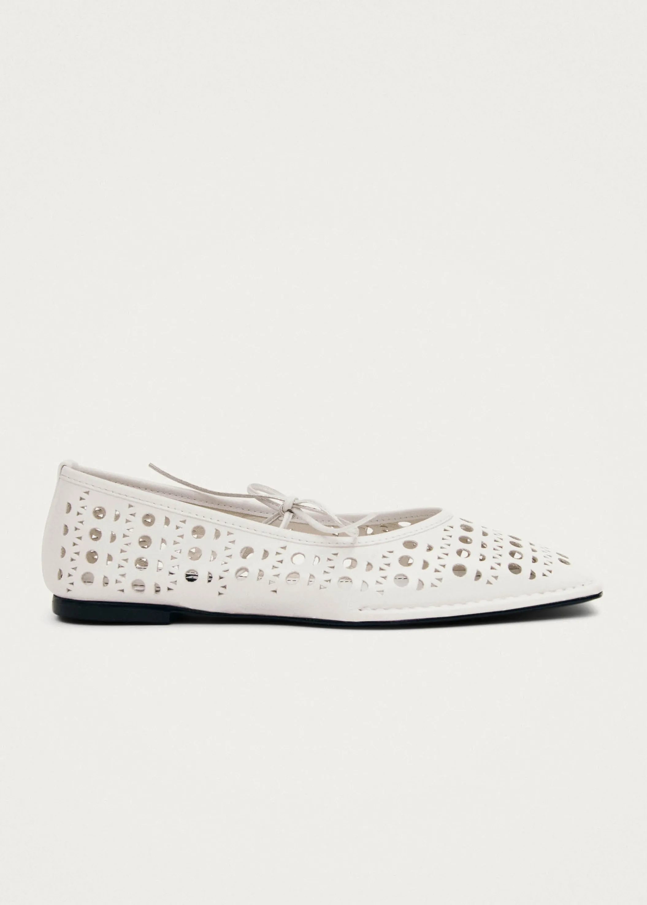 ALOHAS Sway Slit Weiße Leder Ballerinas< Ballerinas