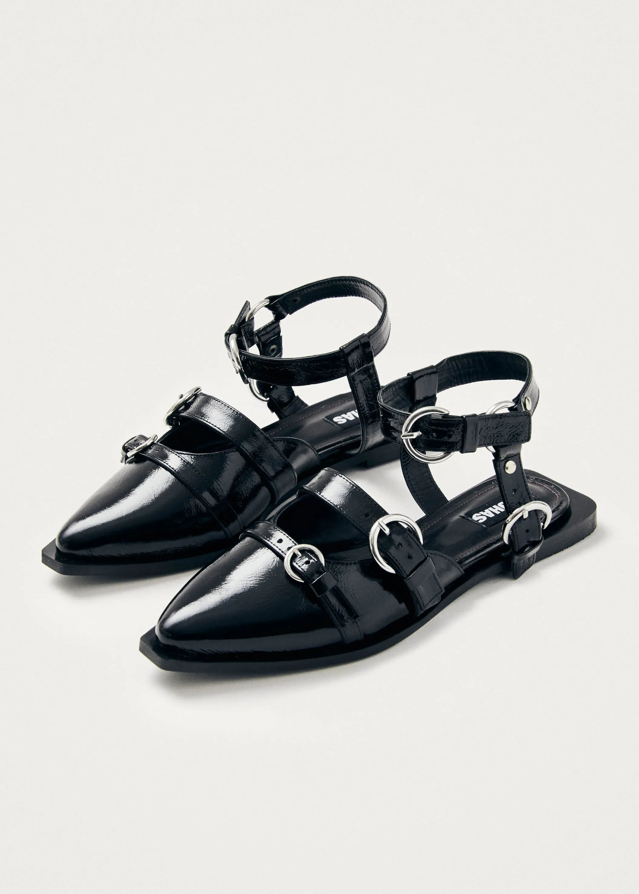 ALOHAS Thalara Onix Schwarze Leder Ballerinas< Limited Units | Ballerinas