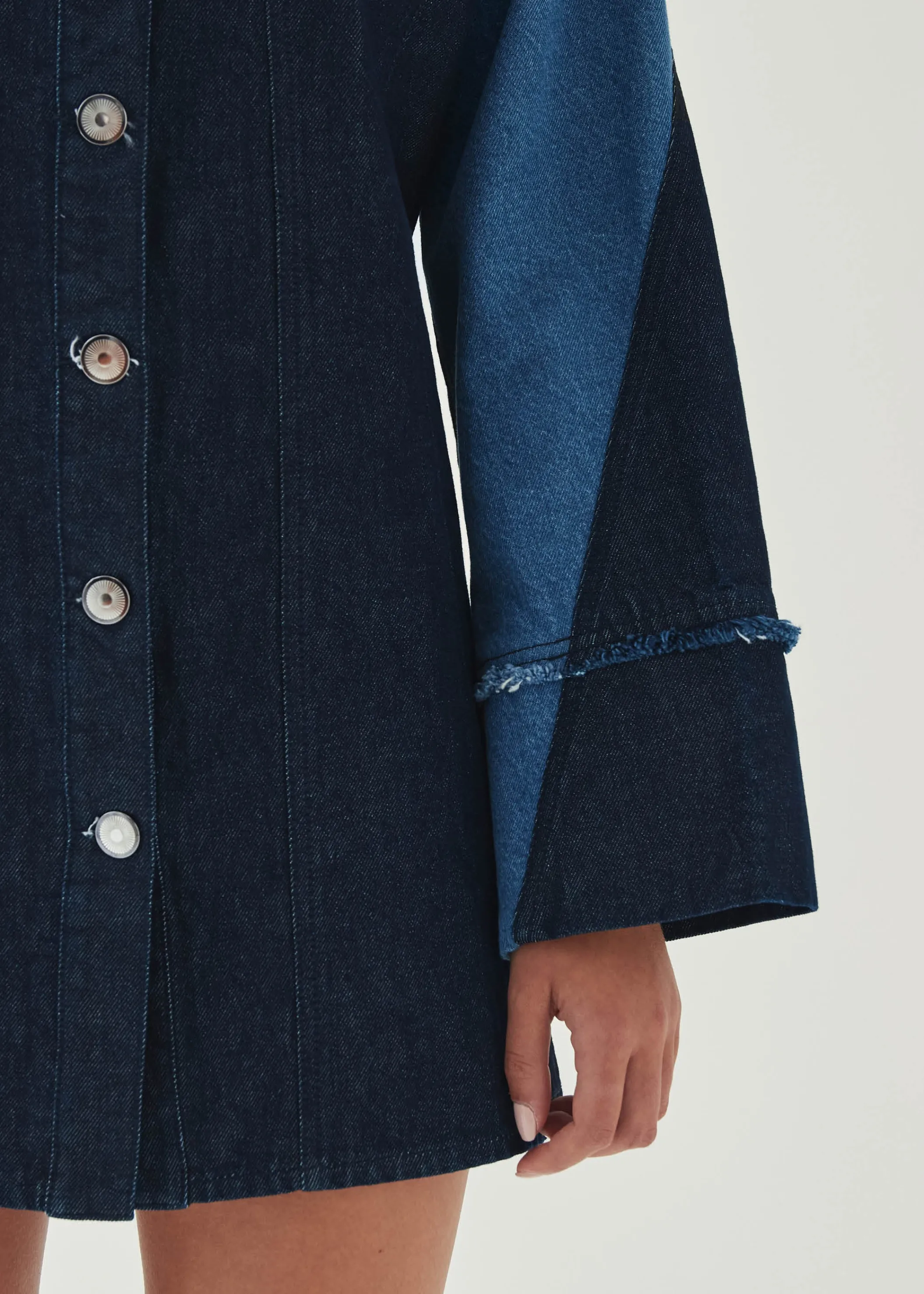 ALOHAS Veden Bicolor Indigo Denim Dress< Limited Units | Denim