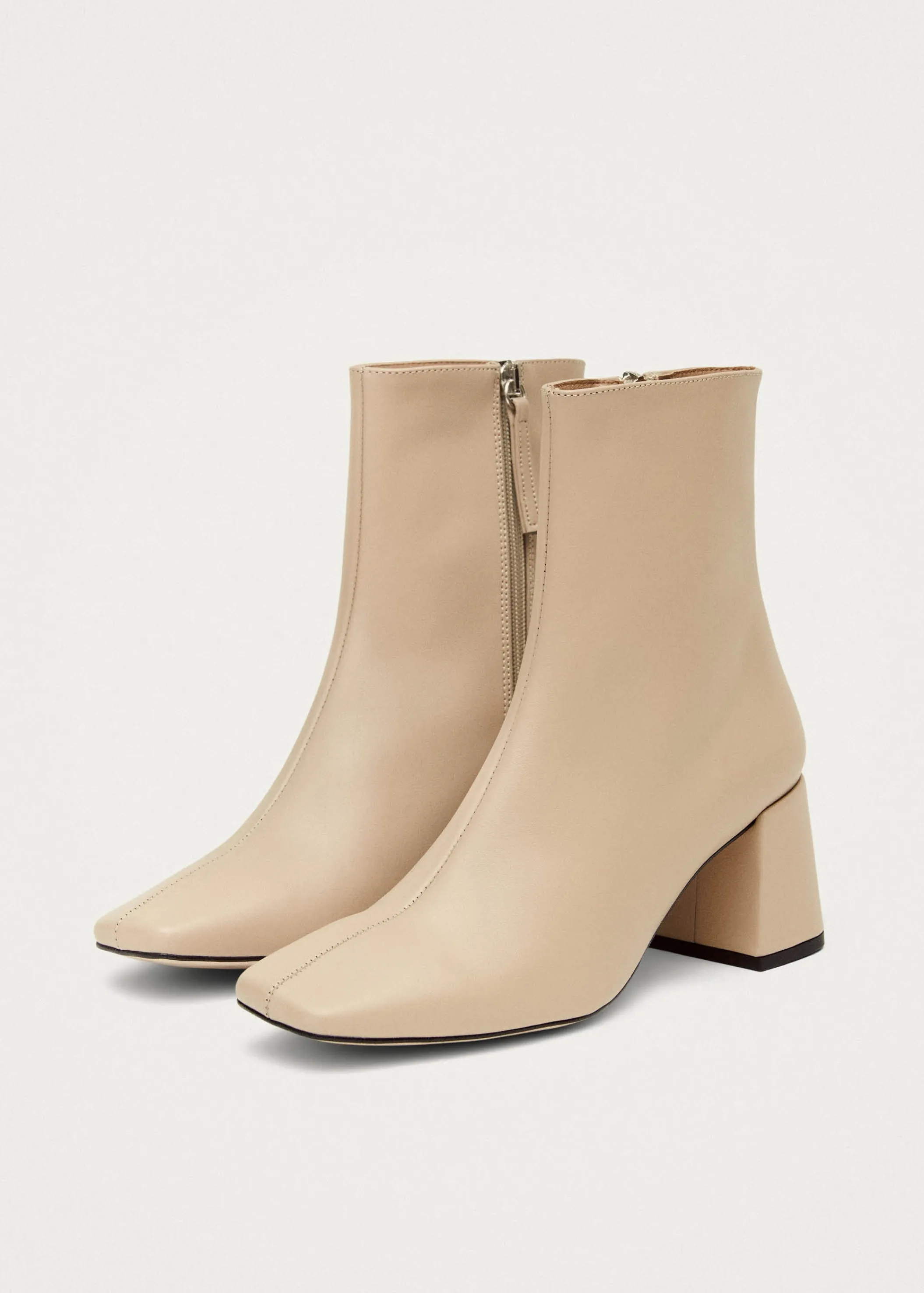 ALOHAS Watercolor Tahini Beige Vegan Leather Ankle Boots< Vegan