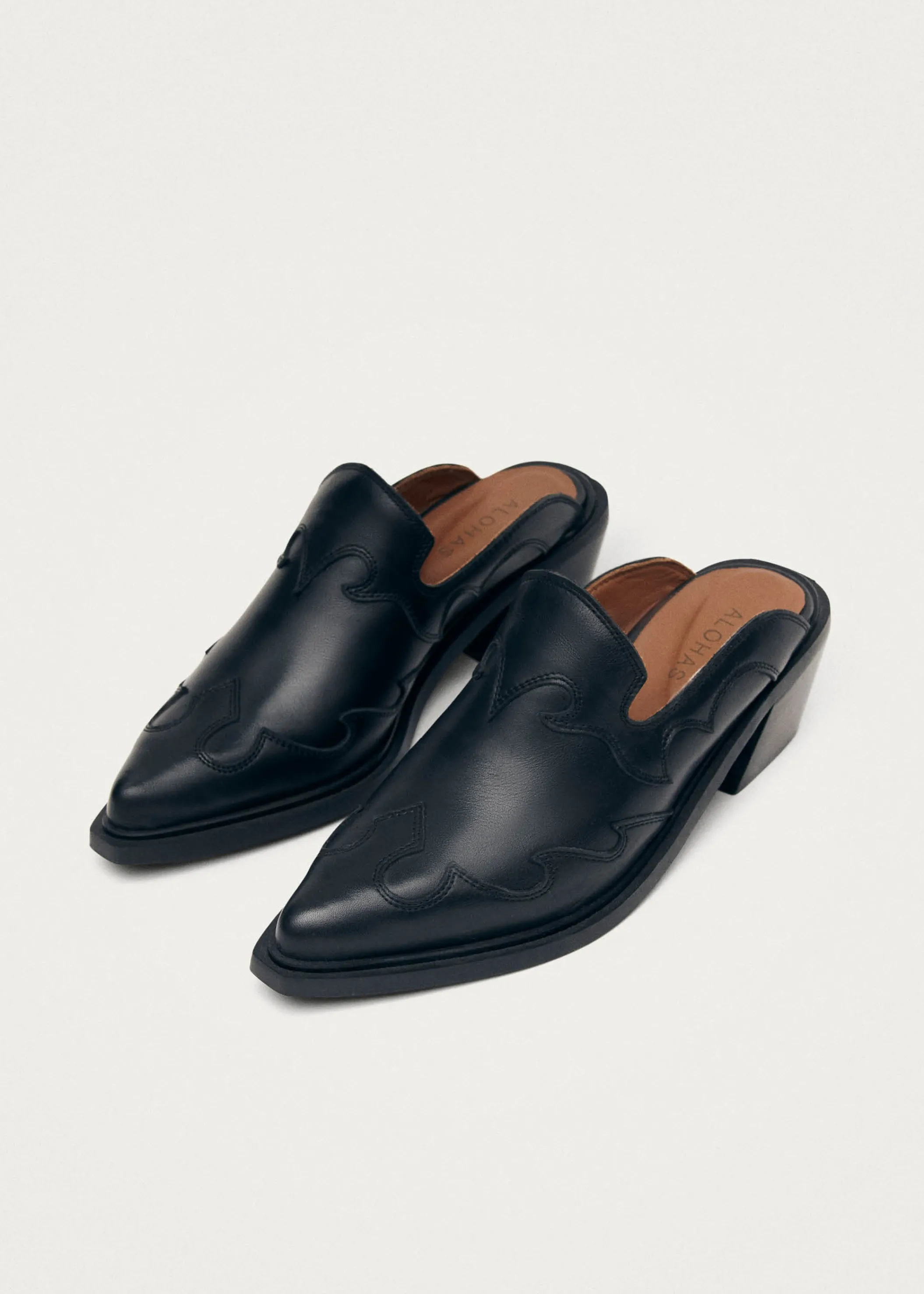 ALOHAS Weston Schwarze Cowboy-pantoletten< Limited Units | Mules